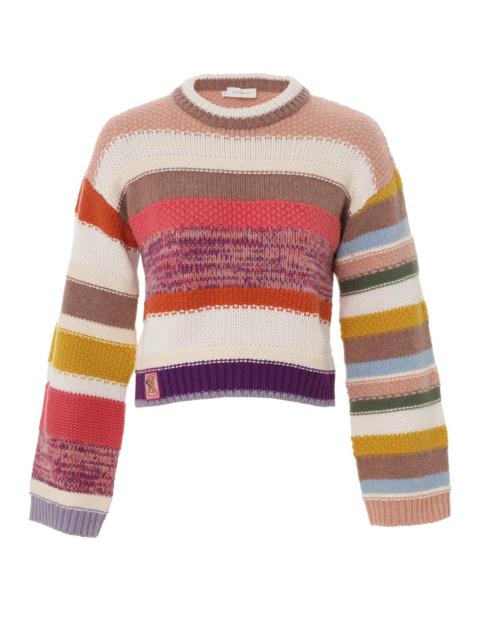 Zimmermann COSMIC CROPPED STRIPE SWEATER