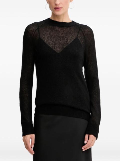 GUESS USA crew-neck semi-sheer jumper