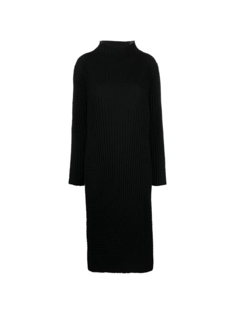 ISSEY MIYAKE plissé-detail mock-neck knitted dress