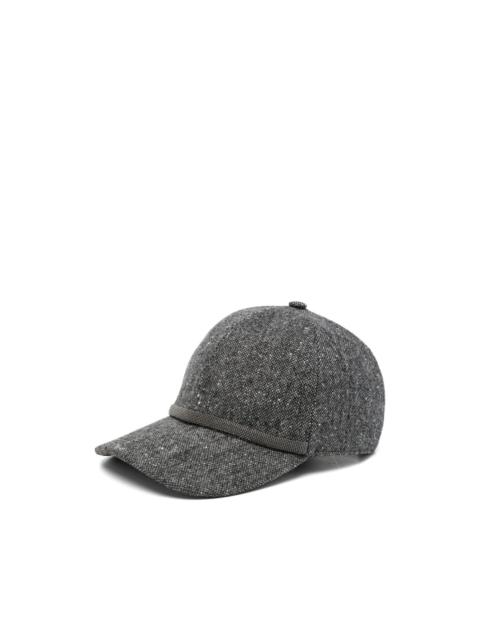 Brunello Cucinelli Monili-embellished tweed baseball cap
