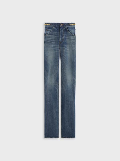 CELINE DYLAN STRAIGHT-CUT JEANS IN TANGERINE SKY DENIM