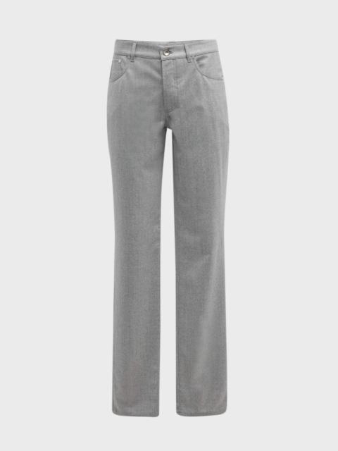 Men's Italian Fit Wool 5-Pocket Trousers
