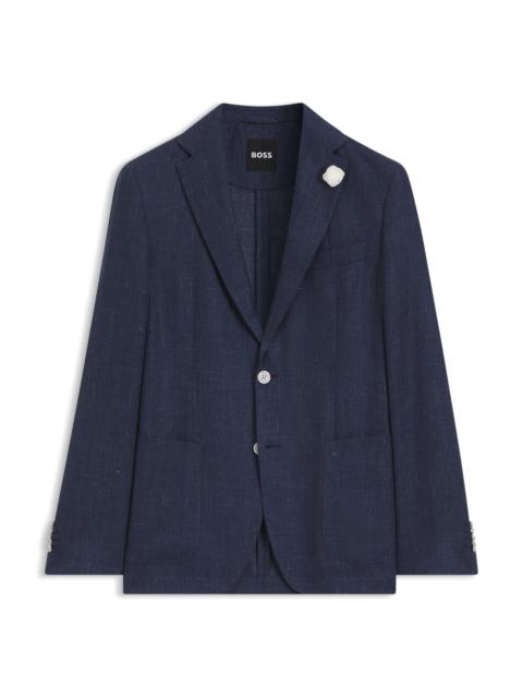 BOSS SLIM-FIT JACKET IN A LINEN BLEND