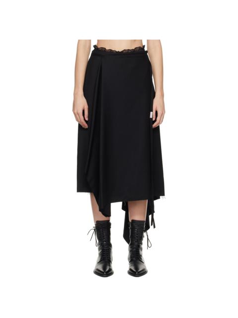 Ann Demeulemeester Black Ylva Midi Wrap Skirt