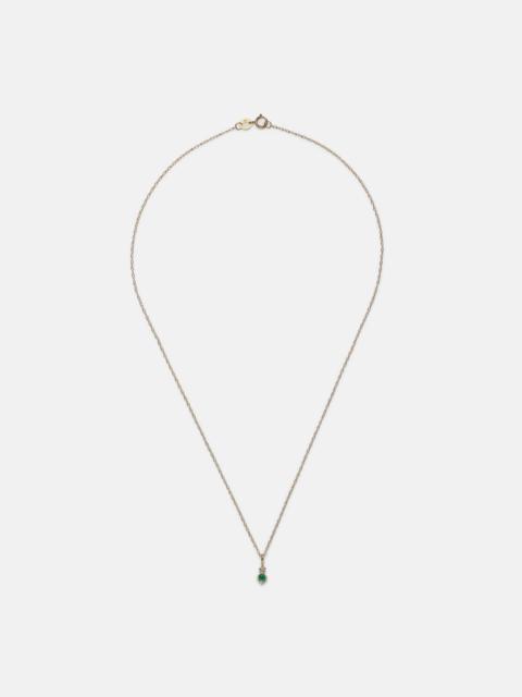 STONE AND STRAND Tiny Emerald Goddess 14kt gold choker with emeralds and diamonds
