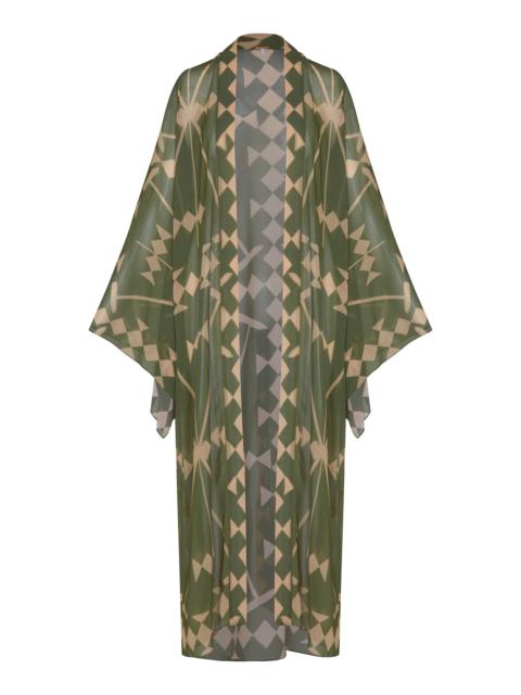 Johanna Ortiz Amazon Georgette Kimono Maxi Dress multi