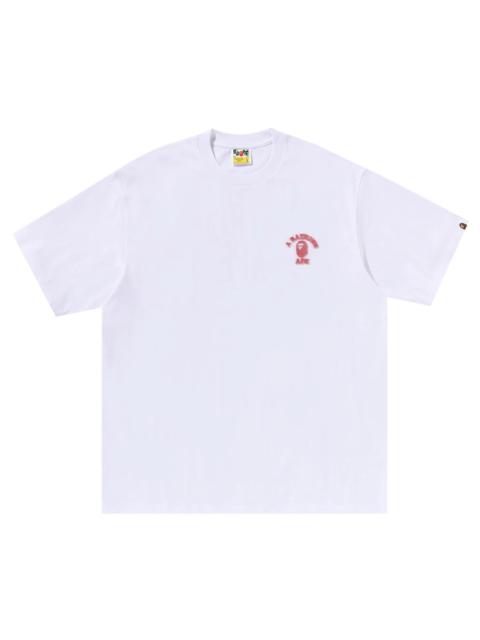 A BATHING APE® BAPE College One Point Relaxed Fit Tee 'White'