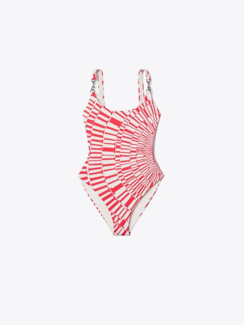 TORY BURCH Printed Clip Tank Swimsuit