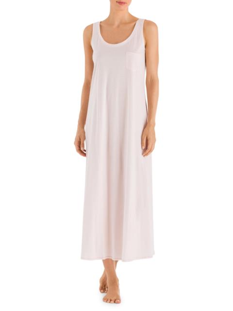 HANRO Women's Cotton Deluxe Long Tank Gown - Crystal Pink