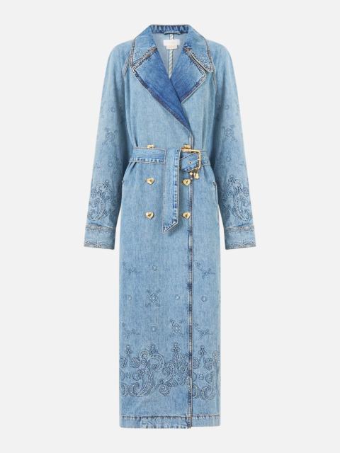 CAMILLA TUCKED SHOULDER COAT DENIM