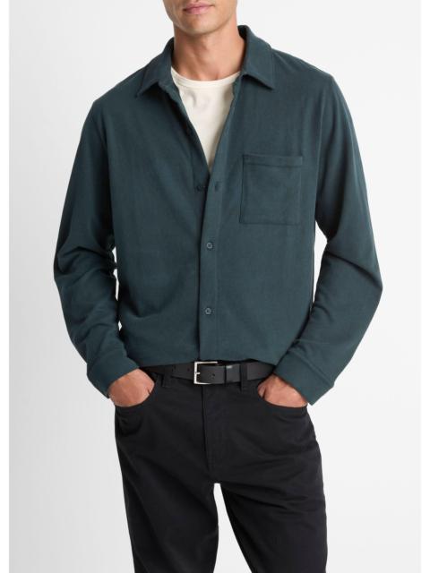 Vince Sueded Cotton Jersey Button-Front Shirt