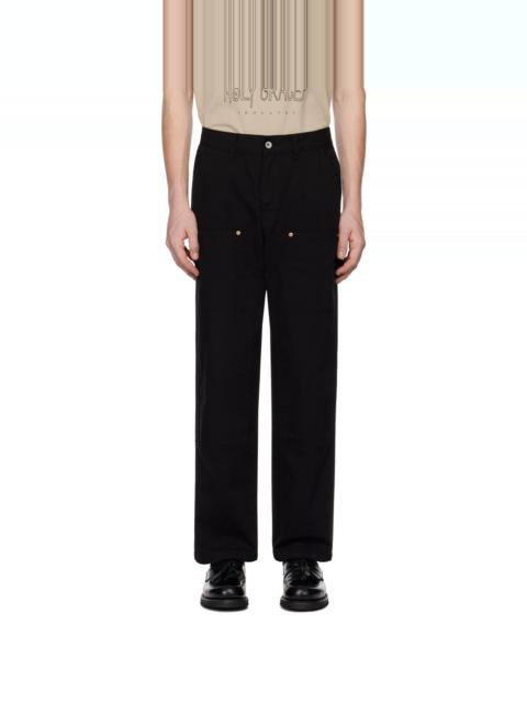 UNIFORM BRIDGE Black Double Knee Trousers