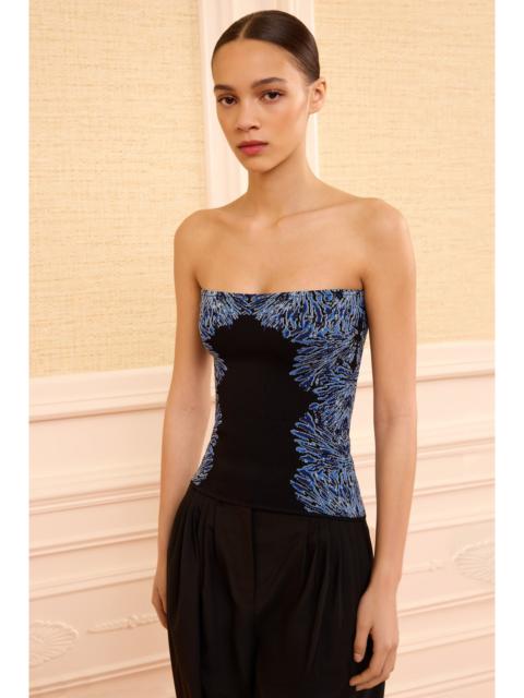ULLA JOHNSON Madelie Strapless Knit Jacquard Top