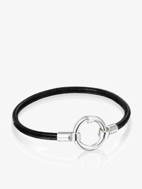 TOUS Hold Bracelet in Silver and black Leather
