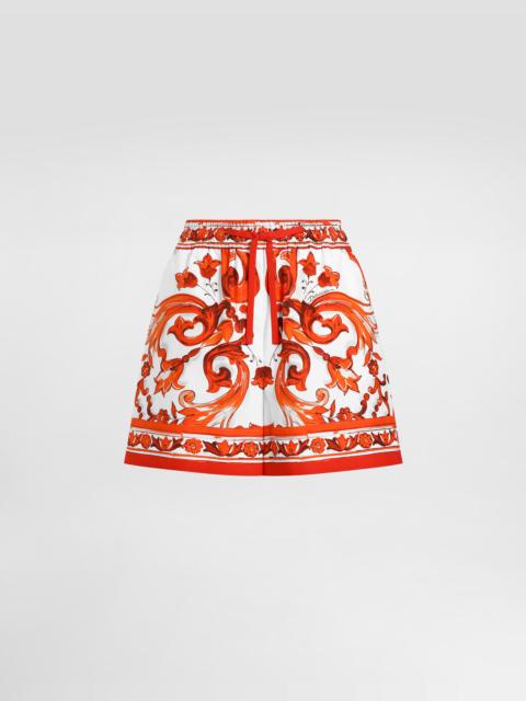 Dolce & Gabbana Majolica-print bermuda poplin shorts
