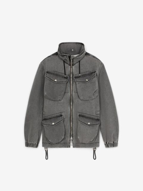 Denim utility parka