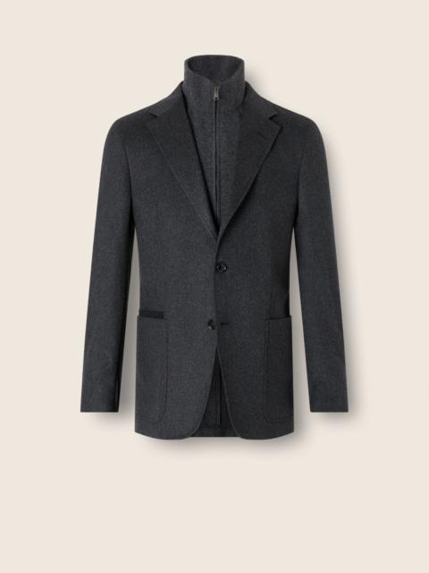 ZEGNA DARK GREY MÉLANGE OASI CASHMERE JACKET