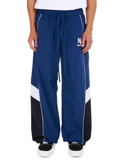 NAHMIAS Men's Colorblocked Warm Up Pants - Cobalt Blue Nylon