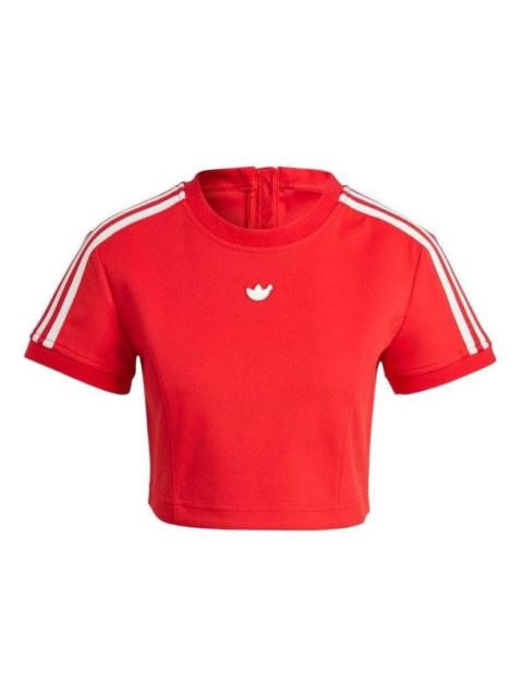 adidas (WMNS) adidas Blue Version Crop Tee 'Red' IB4549