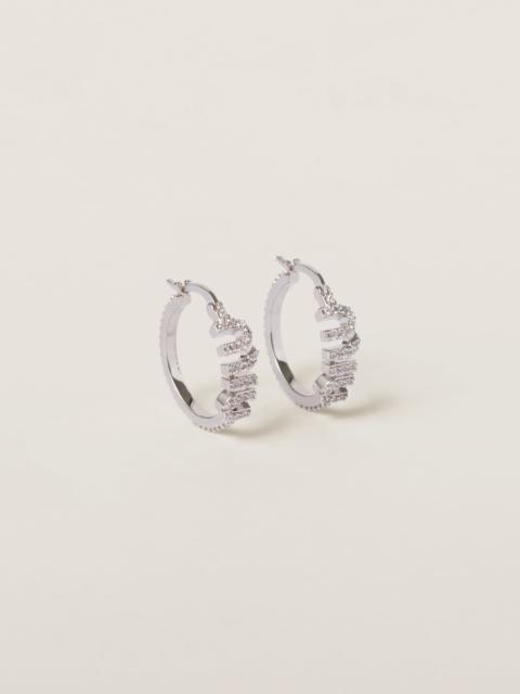 Miu Miu Metal earrings with artificial crystals