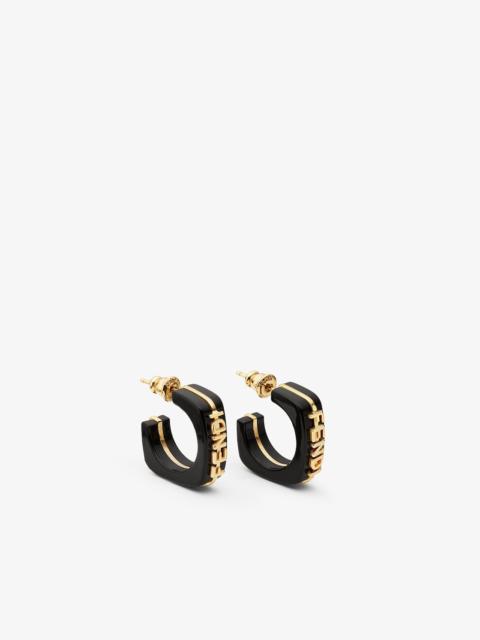 FENDI Fendigraphy Earrings Black and gold-colored metal earrings