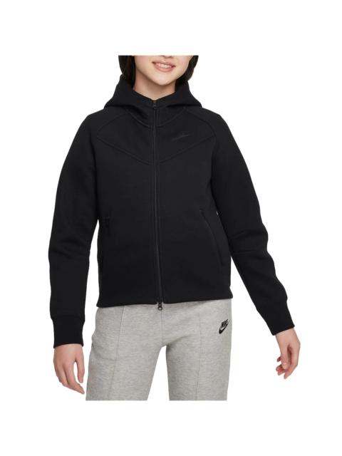 Nike Sportswear Tech Fleece Girls' Full-Zip Hoodie GS "Black / Black / Black" FD2979 010