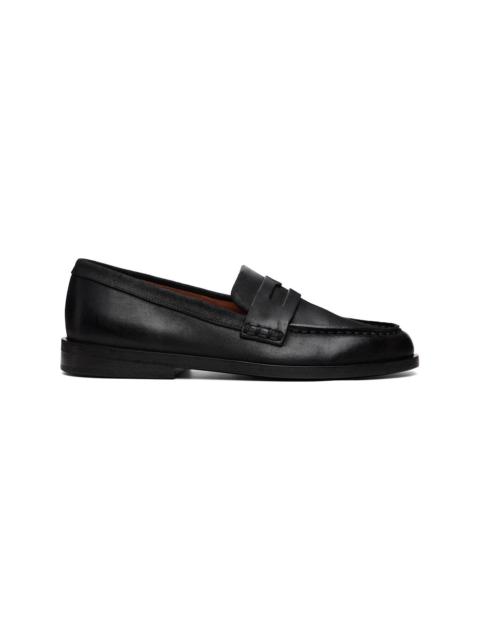 Marsèll Black Mocasso Waxed Reversed Leather Loafers