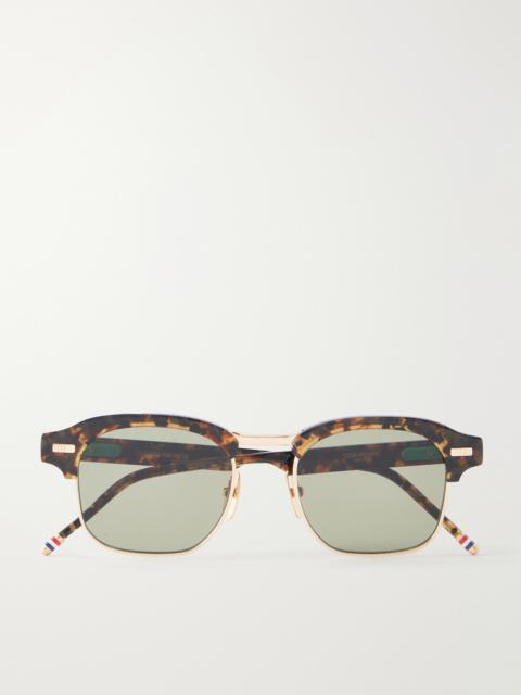 Thom Browne D-Frame Tortoiseshell Acetate and Gold-Plated Titanium Sunglasses