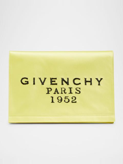 Givenchy Pattern Pochette in Satin with Logo Embroidery