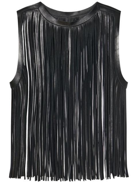 ROSETTA GETTY fringe leather top