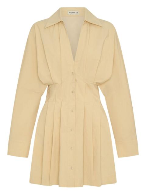 NICHOLAS Fabienne pleated button-front shirt dress