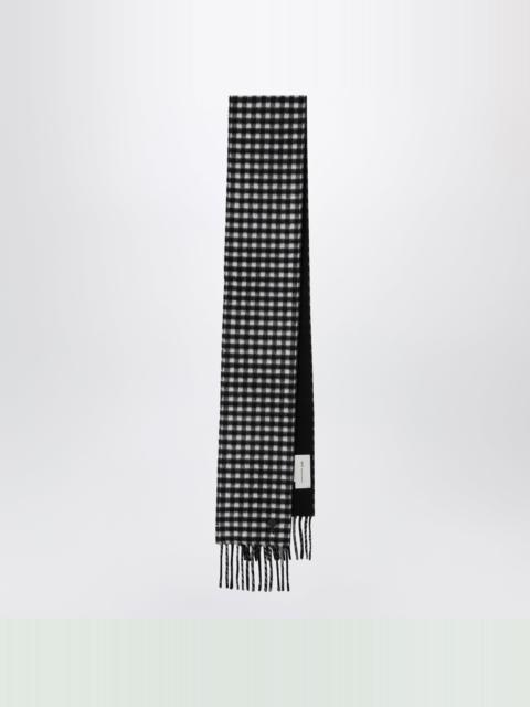 AMI Paris Black and ivory checked wool scarf