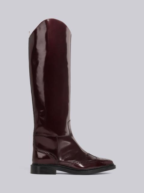 Thom Browne Vitello Calf Leather Wingtip Equestrian Boot