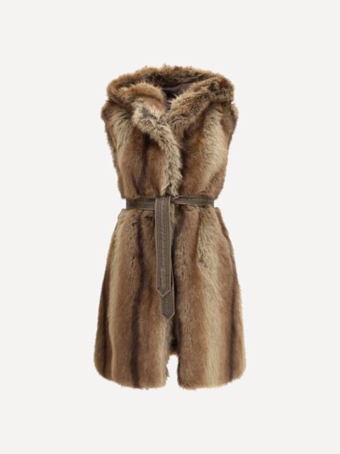 PINKO Galearis faux fur Hooded Vest