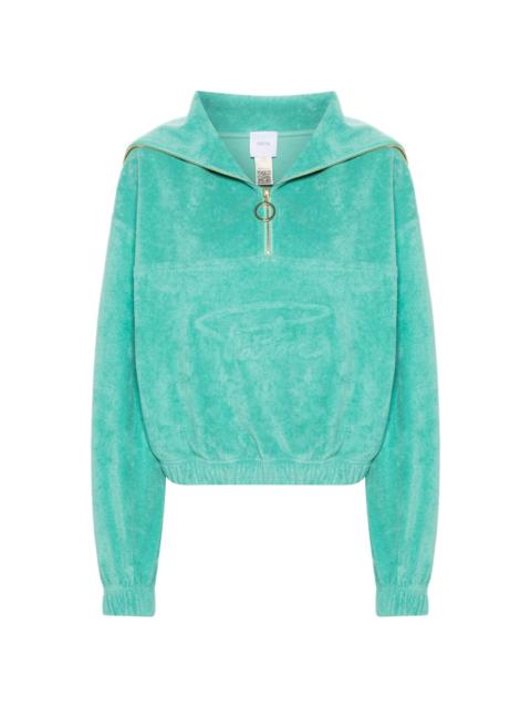 half-zip terrycloth hoodie