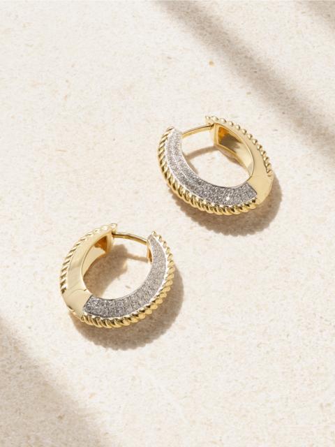 Yvonne Léon 18-karat Yellow And White Gold Diamond Hoop Earrings