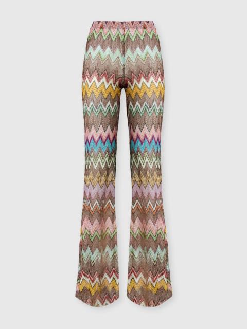 Missoni Beach cover-up pants in lamé viscose with macro zigzag pattern