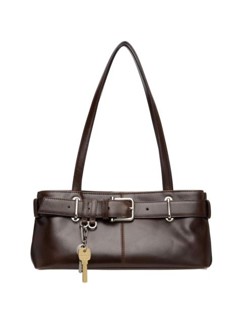 OSOI Brown Shoulder Brocle Mini Bag