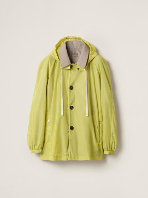 Panama cotton and technical pongé blouson jacket