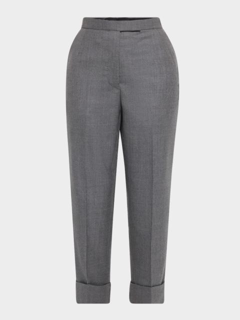 Thom Browne Backstrap Straight-Leg Crop Twill Trousers
