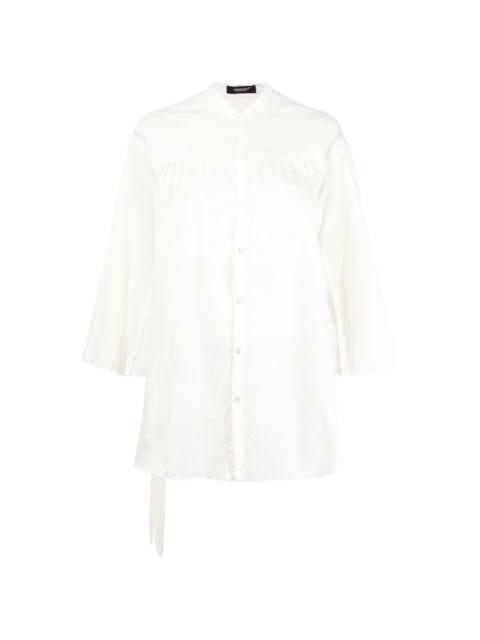 belted pleated shirt