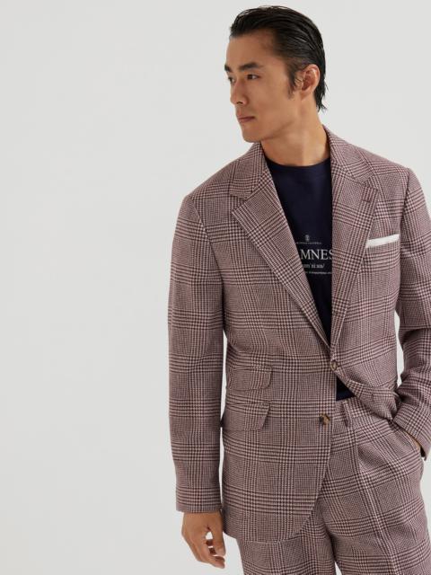 Brunello Cucinelli Wool, cashmere and silk Prince of Wales deconstructed Cavallo blazer