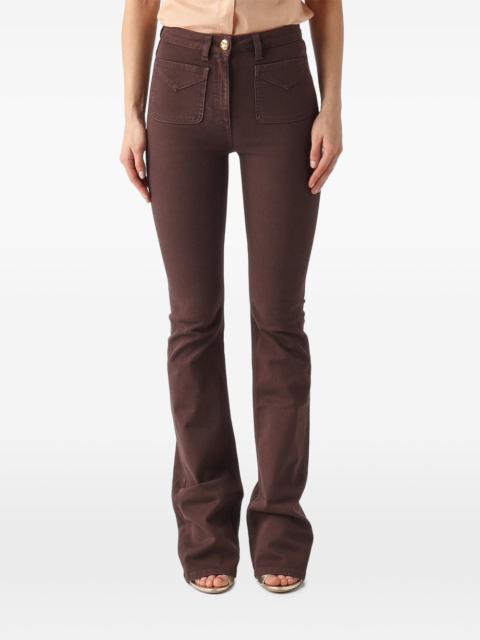 ELISABETTA FRANCHI brown flared trousers