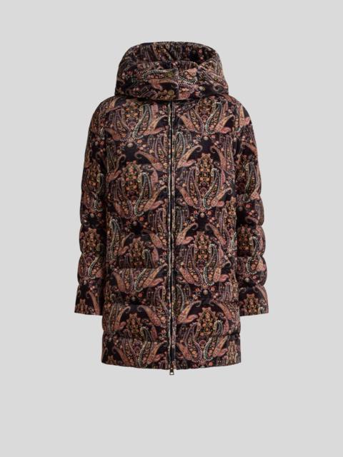 Etro VELVET DOWN JACKET WITH FLORAL PAISLEY MOTIF