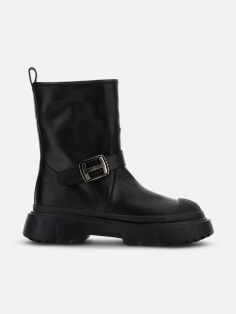 HOGAN Biker Ankle Boots Hogan H619 Black