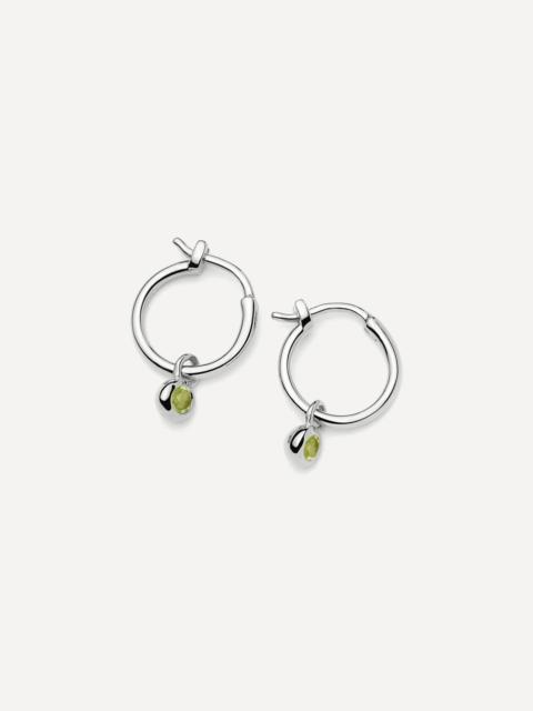 MISSOMA Sterling Silver August Birthstone Mini Charm Hoop Earrings