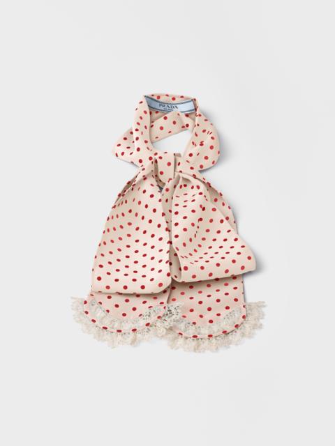 Prada Polka-dot marocain scarf