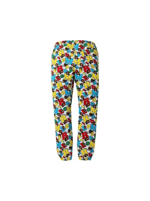 A BATHING APE® BAPE Baby Milo Alphabet Slim Sweatpants 'Multicolor'