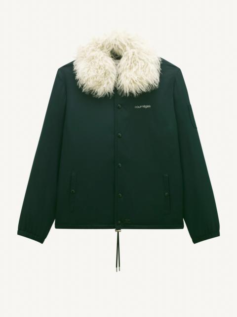 courrèges NYLON JACKET WITH FUR COLLAR