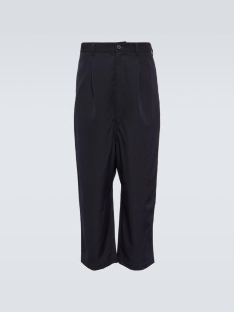 High-rise cropped wool pants